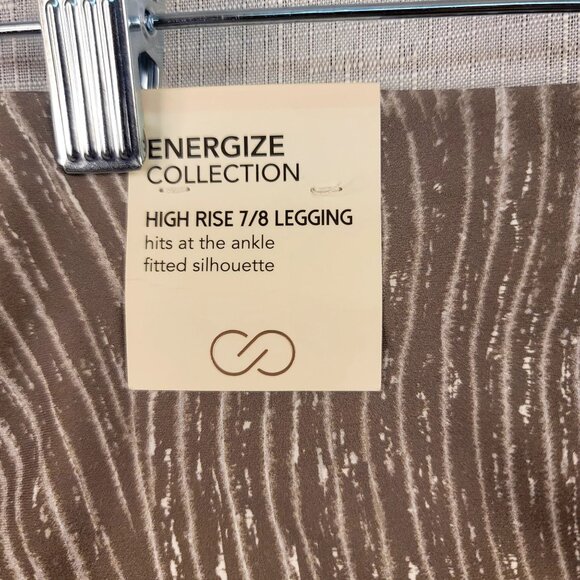 Calia XS Energize High Rise 7/8 Legging Brown White Lightweight Breathable UPF50 - Picture 5 of 7